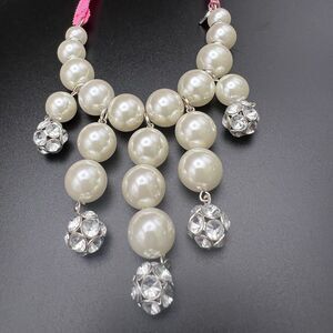 Faux Pearl Waterfall Necklace